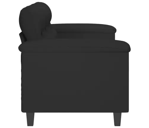 Trīsvietīgs Dīvāns, Melns Mikrošķiedras Audums, 180 Cm Vidaxl