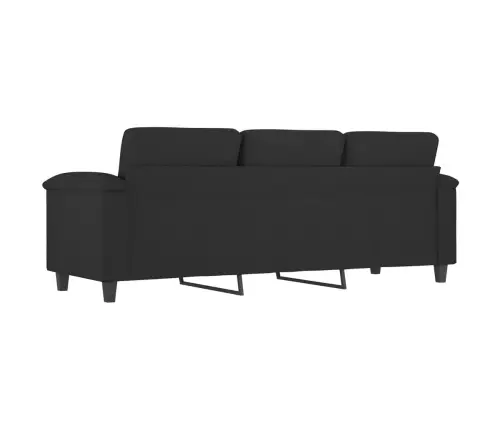 Trīsvietīgs Dīvāns, Melns Mikrošķiedras Audums, 180 Cm Vidaxl