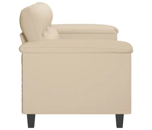 Trīsvietīgs Dīvāns, Krēmkrāsas Mikrošķiedras Audums, 180 Cm Vidaxl