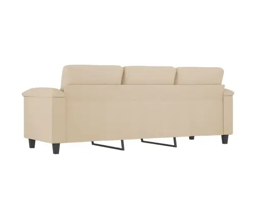 Trīsvietīgs Dīvāns, Krēmkrāsas Mikrošķiedras Audums, 180 Cm Vidaxl