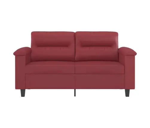 Kahekohaline Diivan, Veinipunane, 120 cm Kunstnahk