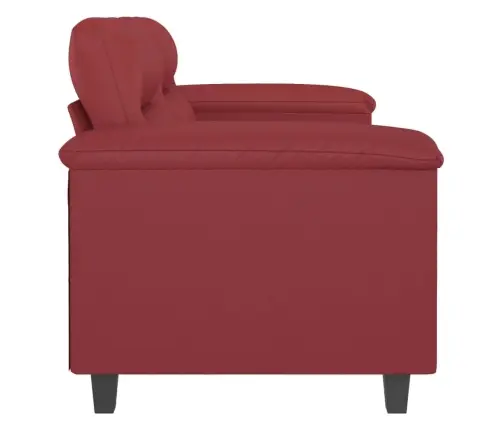 Kahekohaline Diivan, Veinipunane, 120 cm Kunstnahk