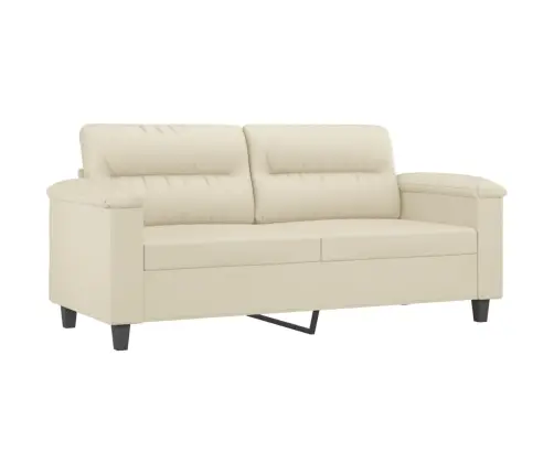 Dvivietė Sofa, Kreminės Spalvos, 140cm Dirbtinė Oda
