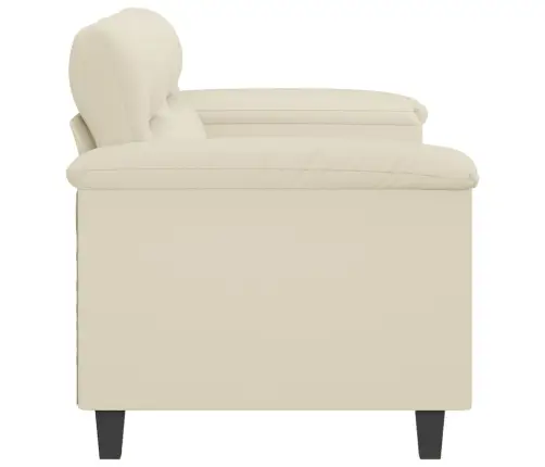 Dvivietė Sofa, Kreminės Spalvos, 140cm Dirbtinė Oda