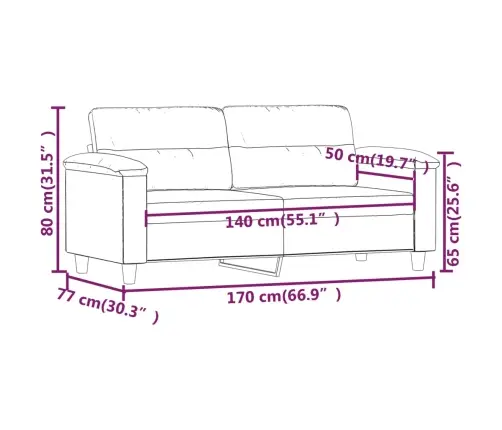 Dvivietė Sofa, Kapučino Spalvos, 140cm Dirbtinė Oda