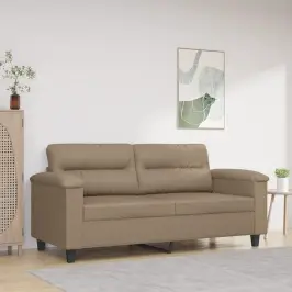 Dvivietė Sofa, Kapučino Spalvos, 140cm Dirbtinė Oda