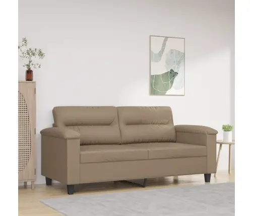 Dvivietė Sofa, Kapučino Spalvos, 140cm Dirbtinė Oda