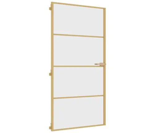 Iekšdurvis, 102,5X201,5 Cm, Zeltainas, Rūdīts Stikls, Alumīnijs Vidaxl