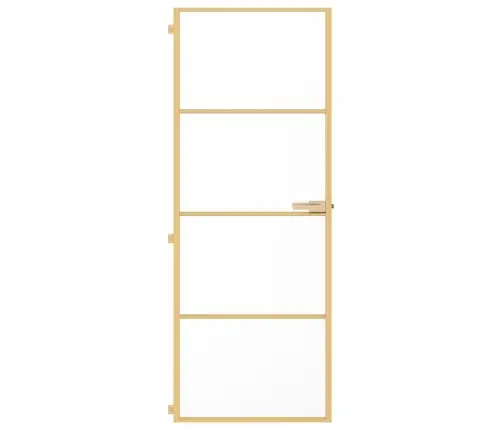 Iekšdurvis, 76X201,5 Cm, Zelta Krāsā, Rūdīts Stikls, Alumīnijs Vidaxl