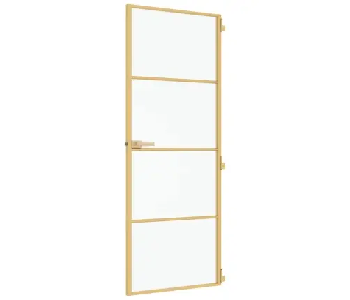 Iekšdurvis, 76X201,5 Cm, Zelta Krāsā, Rūdīts Stikls, Alumīnijs Vidaxl
