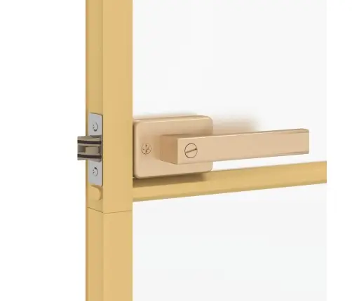 Iekšdurvis, 76X201,5 Cm, Zelta Krāsā, Rūdīts Stikls, Alumīnijs Vidaxl