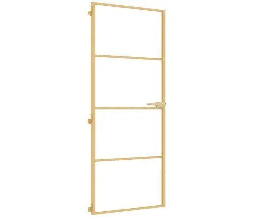 Iekšdurvis, 83X201,5 Cm, Zelta Krāsā, Rūdīts Stikls, Alumīnijs Vidaxl