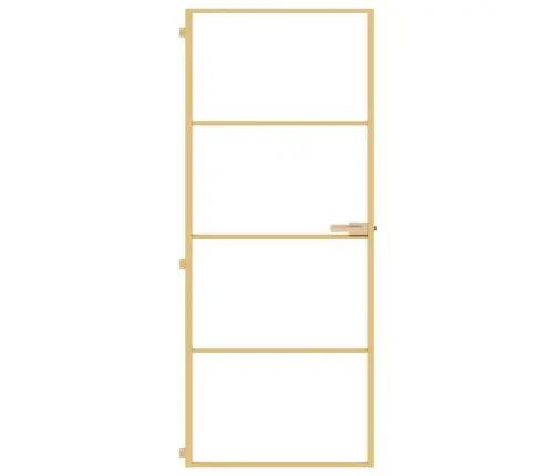 Iekšdurvis, 83X201,5 Cm, Zelta Krāsā, Rūdīts Stikls, Alumīnijs Vidaxl