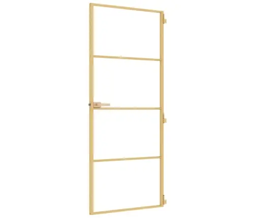 Iekšdurvis, 83X201,5 Cm, Zelta Krāsā, Rūdīts Stikls, Alumīnijs Vidaxl