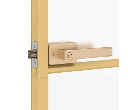 Iekšdurvis, 83X201,5 Cm, Zelta Krāsā, Rūdīts Stikls, Alumīnijs Vidaxl