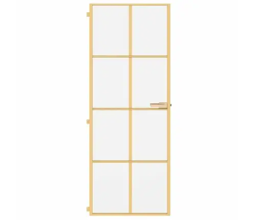 Iekšdurvis, 76X201,5 Cm, Zelta Krāsā, Rūdīts Stikls, Alumīnijs Vidaxl
