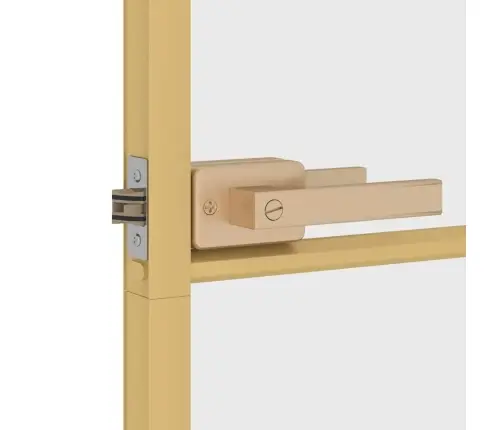 Iekšdurvis, 76X201,5 Cm, Zelta Krāsā, Rūdīts Stikls, Alumīnijs Vidaxl