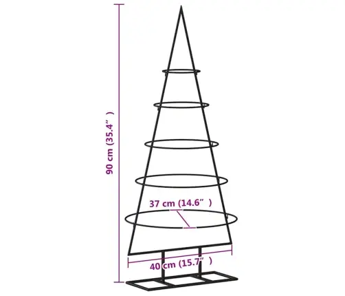 Ziemassvētku Eglīte, Metāls, Melna, 90 Cm Vidaxl