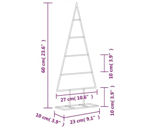 Ziemassvētku Eglīte, Metāls, Melna, 60 Cm Vidaxl
