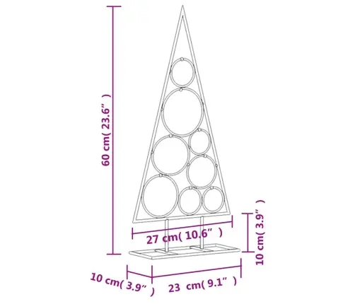 Metalinė Kalėdų Eglutė, Juodos Spalvos, 60 Cm