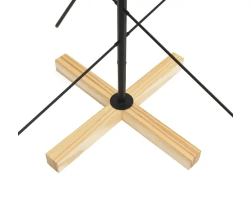 Metalinė Kalėdų Eglutė Su Mediniu Pagrindu, Juoda, 120 Cm