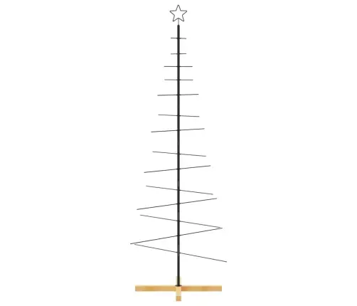 Ziemassvētku Eglīte, Metāls, Koka Pamatne, Melna, 180 Cm Vidaxl