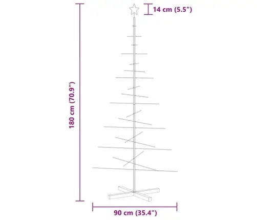Ziemassvētku Eglīte, Metāls, Koka Pamatne, Melna, 180 Cm Vidaxl