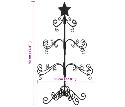 Metallist Kunstkuusk Kaunistuseks, Must, 90 Cm Metallist Kunstkuusk Kaunistuseks, Must, 90 Cm