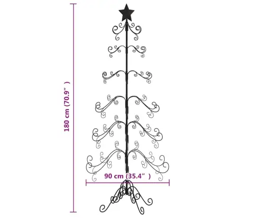 Ziemassvētku Eglīte, Metāls, Koka Pamatne, Melna, 180 Cm Vidaxl Ziemassvētku Eglīte, Metāls, Koka Pamatne, Melna, 180 Cm Vidaxl