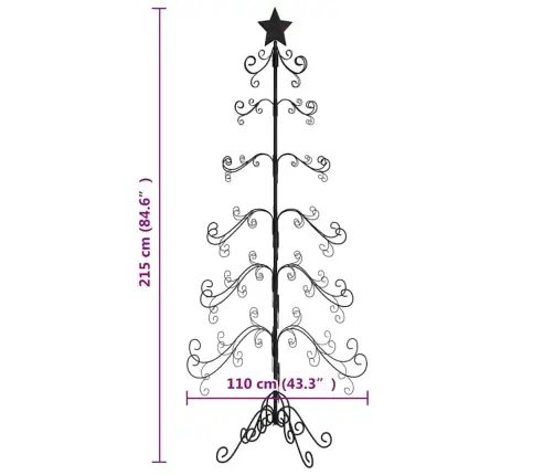 Ziemassvētku Eglīte, Metāls, Koka Pamatne, Melna, 215 Cm Vidaxl Ziemassvētku Eglīte, Metāls, Koka Pamatne, Melna, 215 Cm Vidaxl