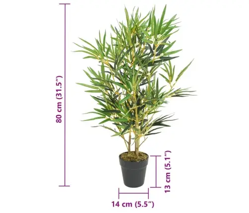 Kunstbambus, 368 Lehega, 80 cm Roheline