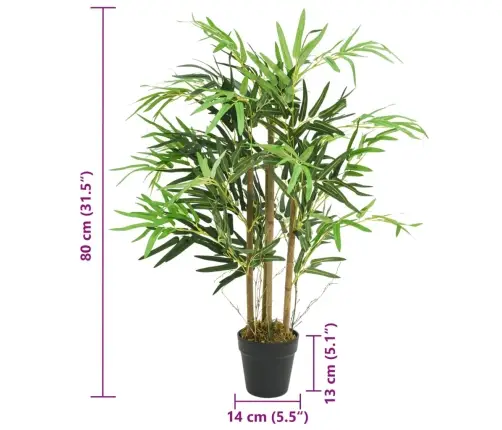 Mākslīgais Bambuss, 500 Lapas, 80 Cm, Zaļš Vidaxl