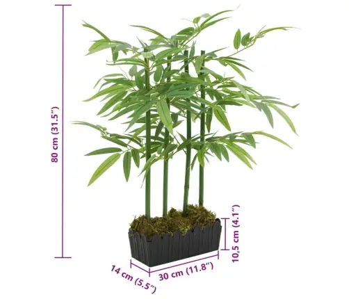 Dirbtinis Bambukas, Žalios Spalvos, 80cm 240 Lapai