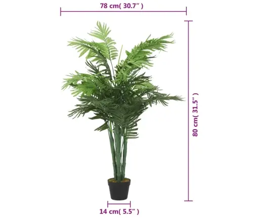 Mākslīgā Palma, 18 Lapas, 80 Cm, Zaļa Vidaxl