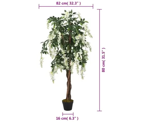 Mākslīgā Vistērija, 560 Lapas, 80 Cm, Zaļa Un Balta Vidaxl