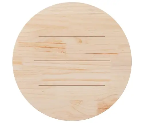 Lauaplaat, Ümmargune, Valge, Ø 80 X 3 cm Männipuit