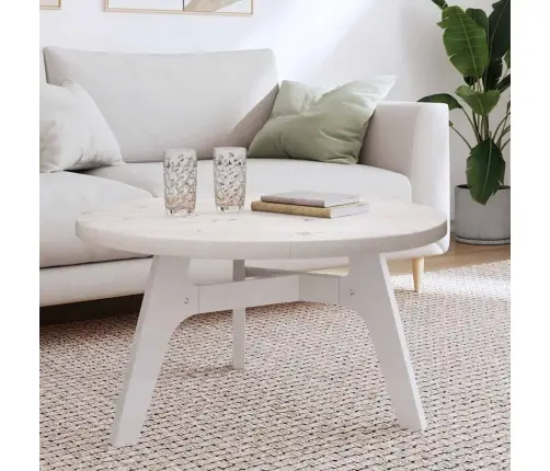 Lauaplaat, Ümmargune, Valge, Ø 80 X 3 cm Männipuit