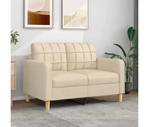 Divvietīgs Dīvāns, Krēmkrāsas Audums, 120 Cm Vidaxl