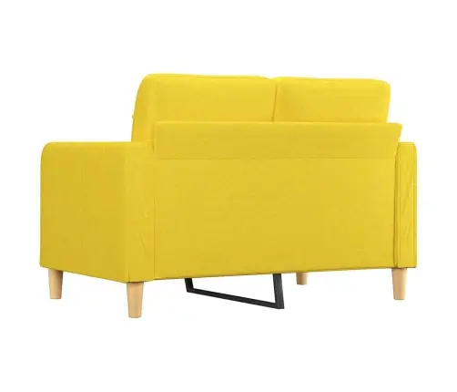 Divvietīgs Dīvāns, Gaiši Dzeltens Audums, 120 Cm Vidaxl