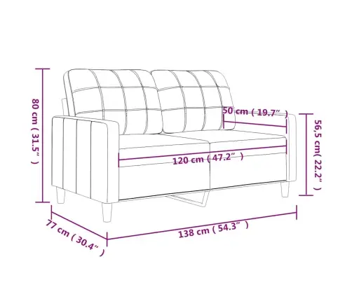 Divvietīgs Dīvāns, Vīnsarkans Audums, 120 Cm Vidaxl