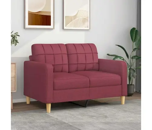 Divvietīgs Dīvāns, Vīnsarkans Audums, 120 Cm Vidaxl