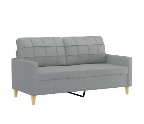 Dvivietė Sofa, Šviesiai Pilkos Spalvos, 140cm Audinys