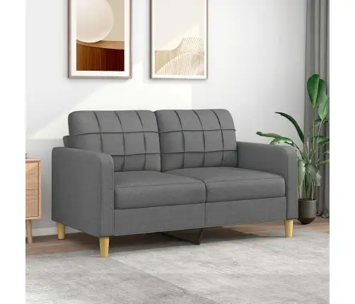Dvivietė Sofa, Tamsiai Pilkos Spalvos, 140cm Audinys