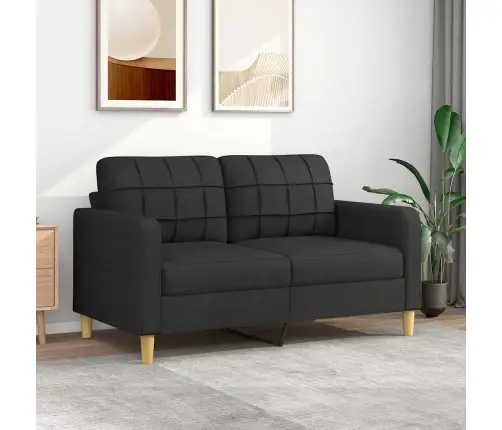 Divvietīgs Dīvāns, Melns Audums, 140 Cm Vidaxl