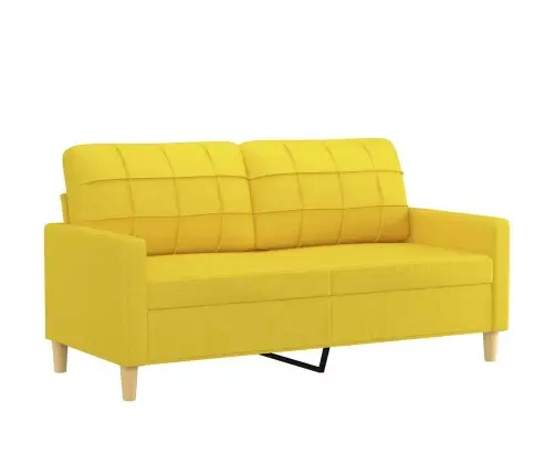 Dvivietė Sofa, Šviesiai Geltonos Spalvos, 140cm Audinys