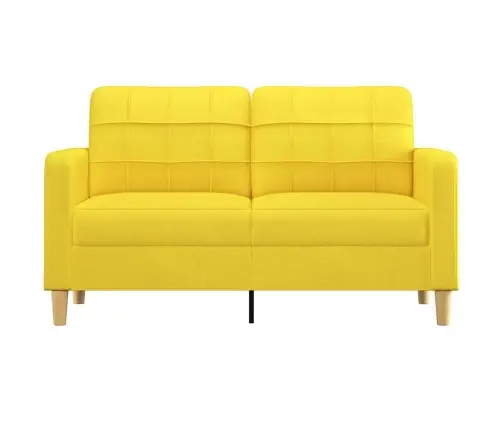 Dvivietė Sofa, Šviesiai Geltonos Spalvos, 140cm Audinys