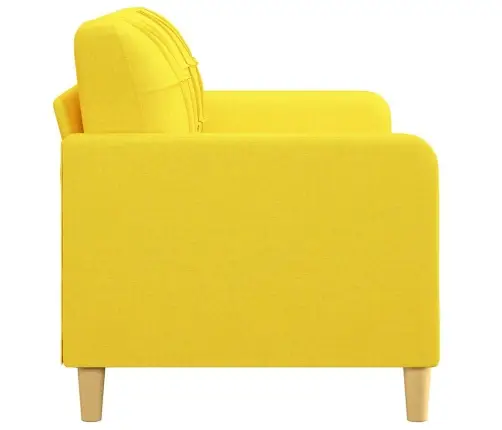 Dvivietė Sofa, Šviesiai Geltonos Spalvos, 140cm Audinys
