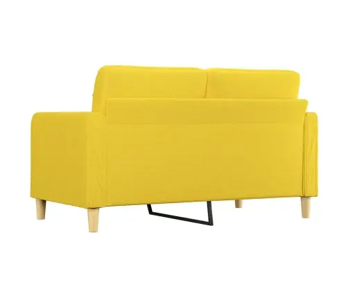 Dvivietė Sofa, Šviesiai Geltonos Spalvos, 140cm Audinys