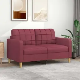 Dvivietė Sofa, Raudonojo Vyno Spalvos, 140cm Audinys