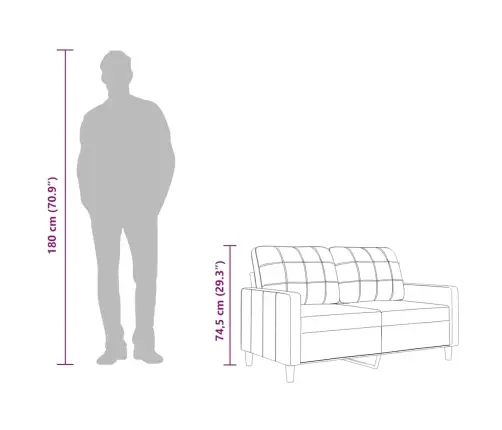 Dvivietė Sofa, Taupe Spalvos, 140cm Audinys